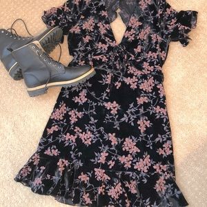 VICI Floral Velvet Mini Dress NWOT